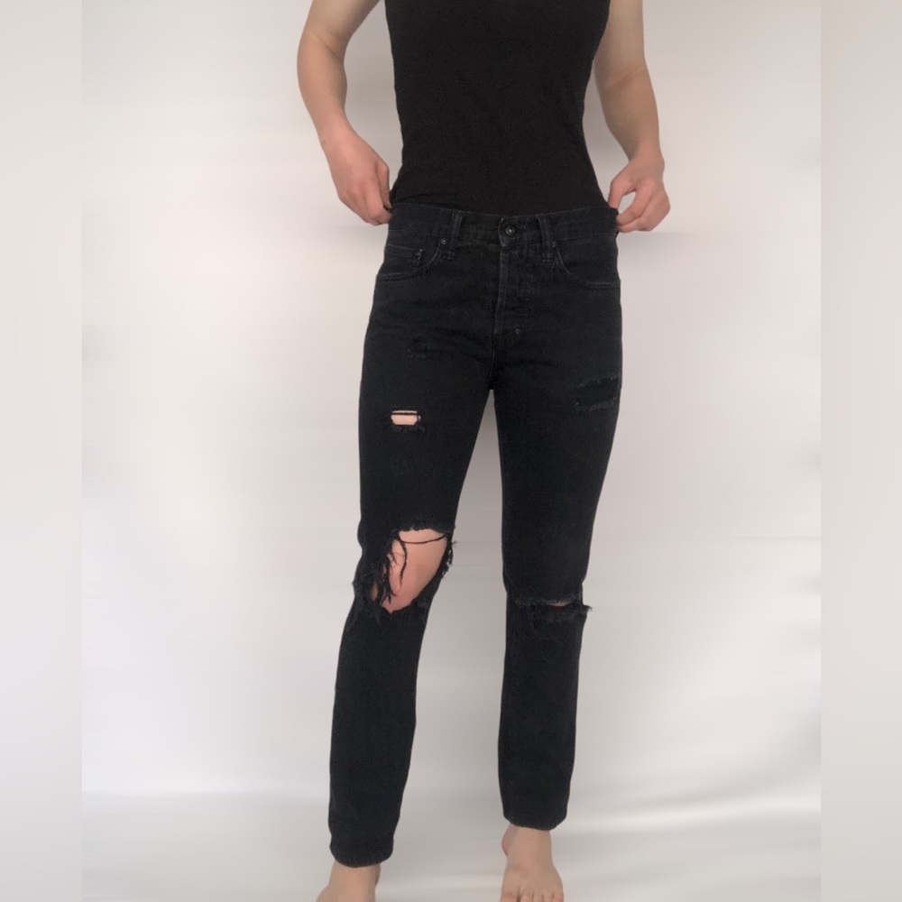 PRPS Slim Straightβ Fit Distress Black Jeans